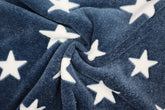 Reststück: 2,00m Wellness Fleece White Stars navy
